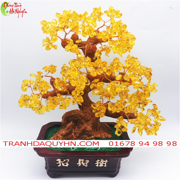 cây tài lộc đá thạch anh vàng